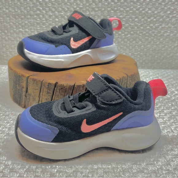 Nike Wearallday Toddler Size 4C Purple Pink Black Hook & Loop Closure Gorpcore - Picture 3 of 12